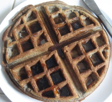 buckwheat waffles and birch syrup