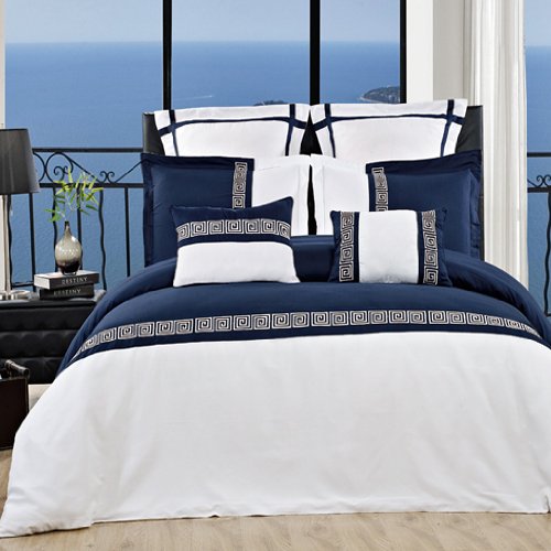 Navy Blue and White Comforter and Bedding Sets