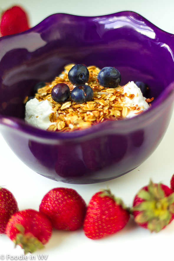 Recipe for Toasted Muesli Over Greek Yogurt and  Fresh Berries