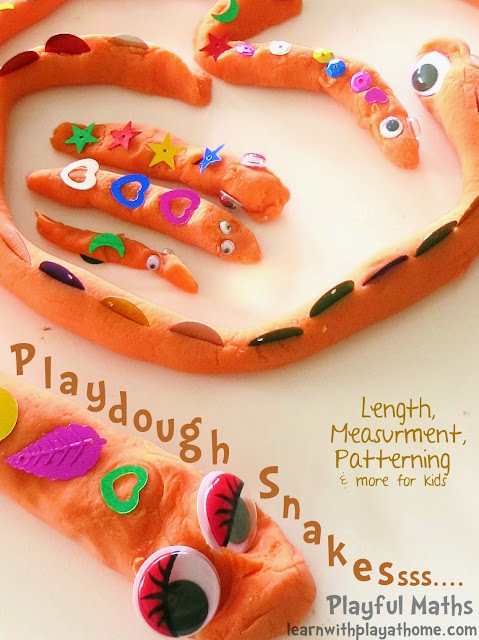 Length, Measurement & Patterning with Playdough Snakes. Hands-on, Playful Maths for kids.