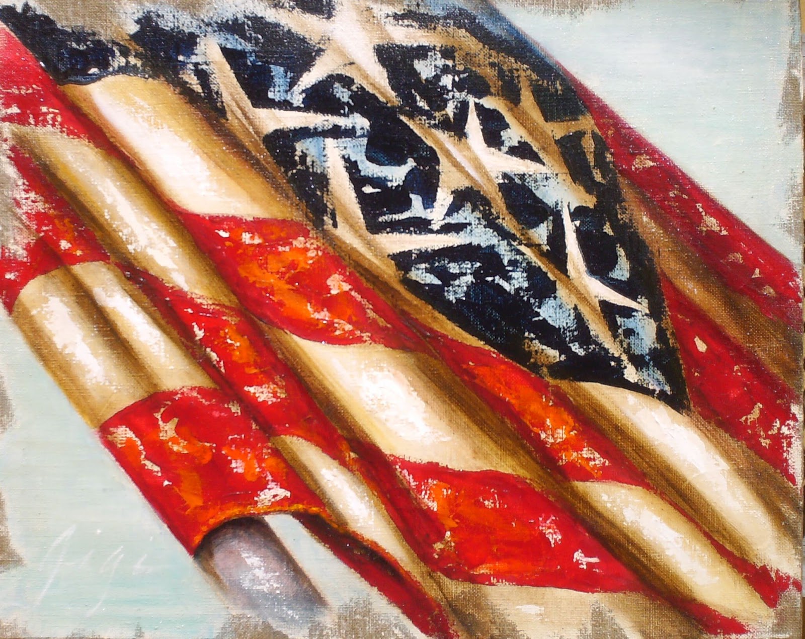 The Versatile Paintings of Gigi Hackford AMERICAN FLAG series