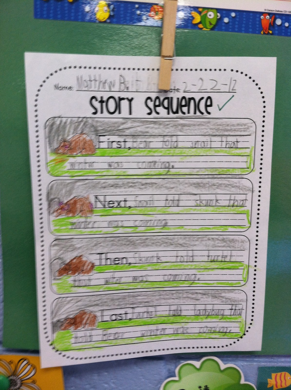 First Grade Fabulous Fish Lost! Sequencing, Multiple Meanings, ook Words