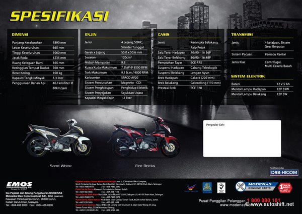 info spesifikasi gambar modenas ace 115 info spesifikasi gambar modenas ace 115
