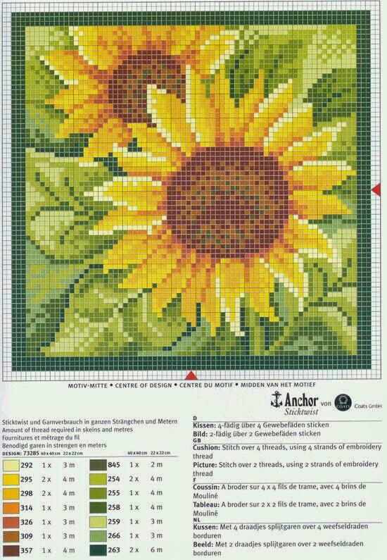 ♥Meus Gráficos De Ponto Cruz♥: Girassóis para Bordar em Ponto Cruz