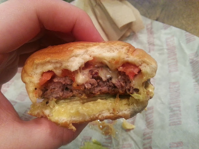 Dirty Burger Cheeseburger bite-through