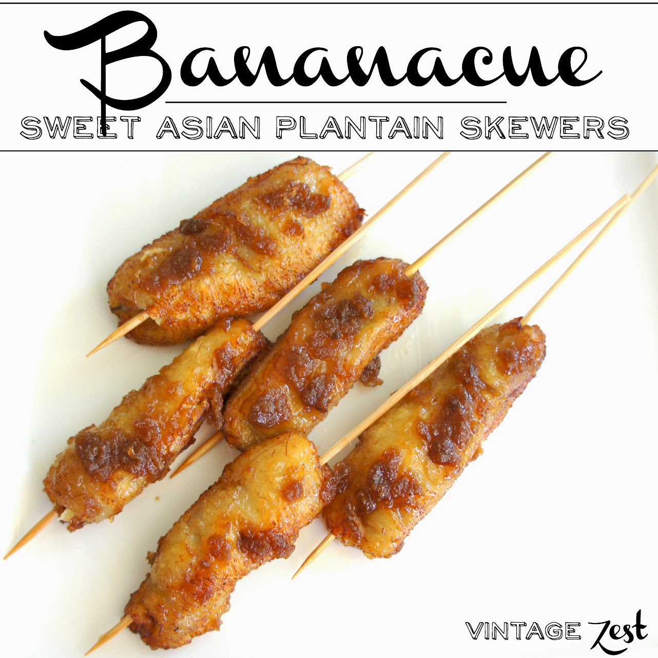Bananacue recipe (Sweet Asian Plantain Skewers) on Diane's Vintage Zest!  #recipe #dessert #sweet