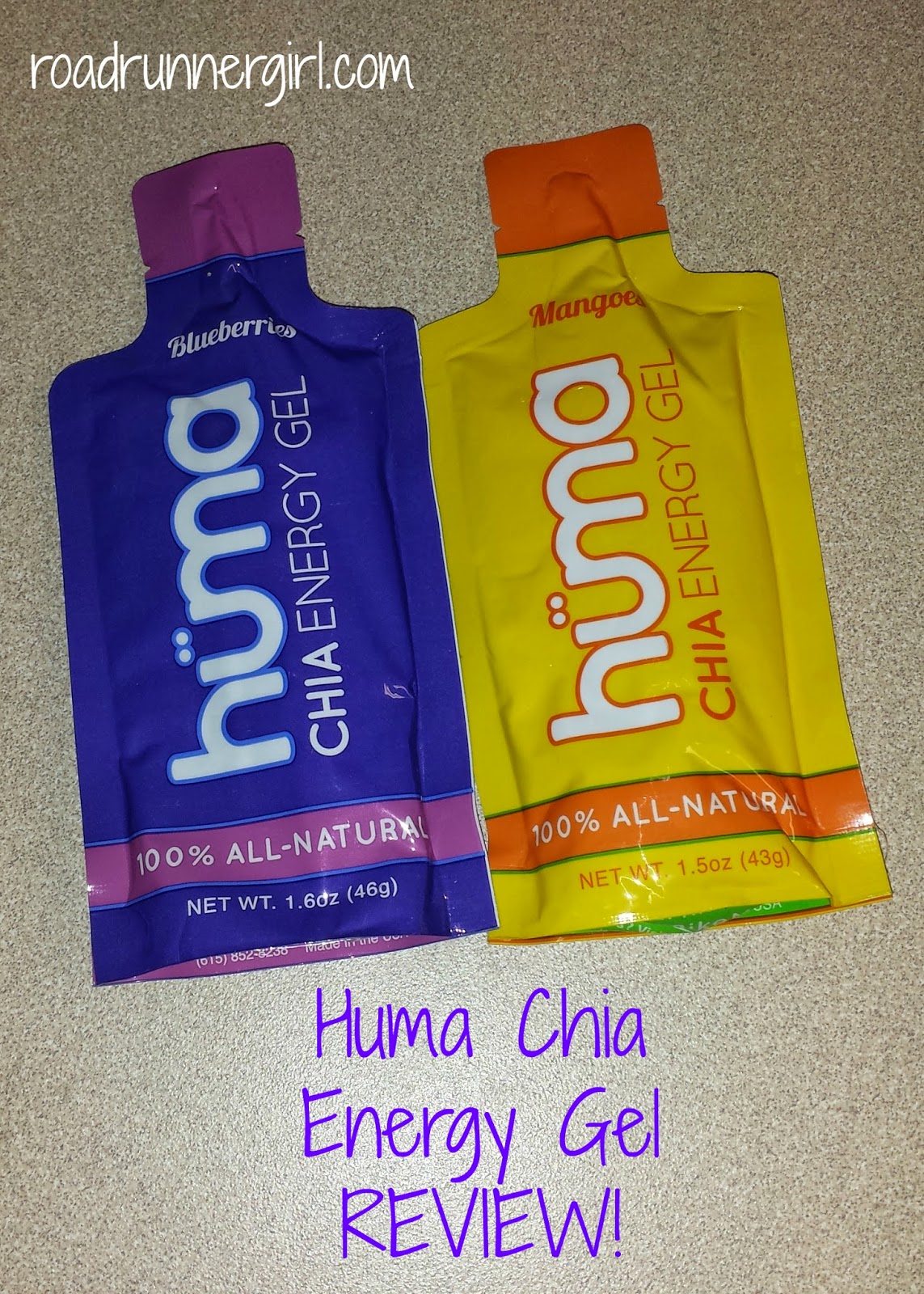 Road Runner Girl Huma Chia Energy Gel Review...New Flavors!!!