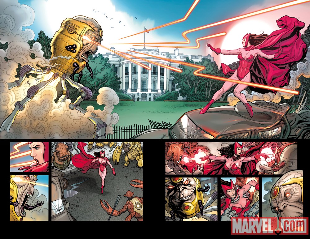 Pencilled by Frank Cho check out the Scarlet Witch taking on MODOK