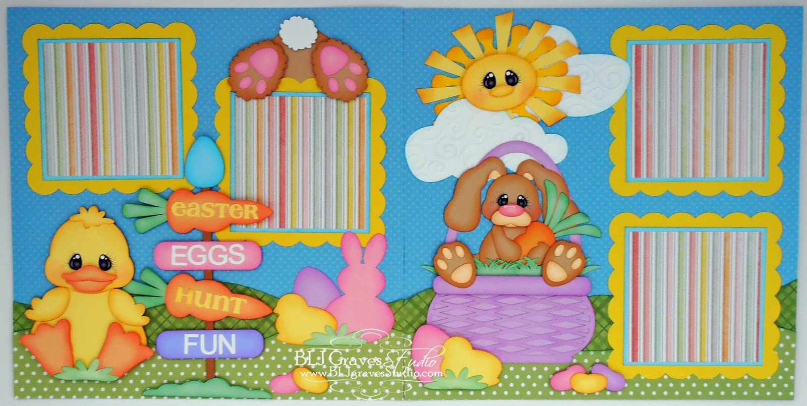 BLJ Graves Studio Easter Bunny Scrapbook Pages