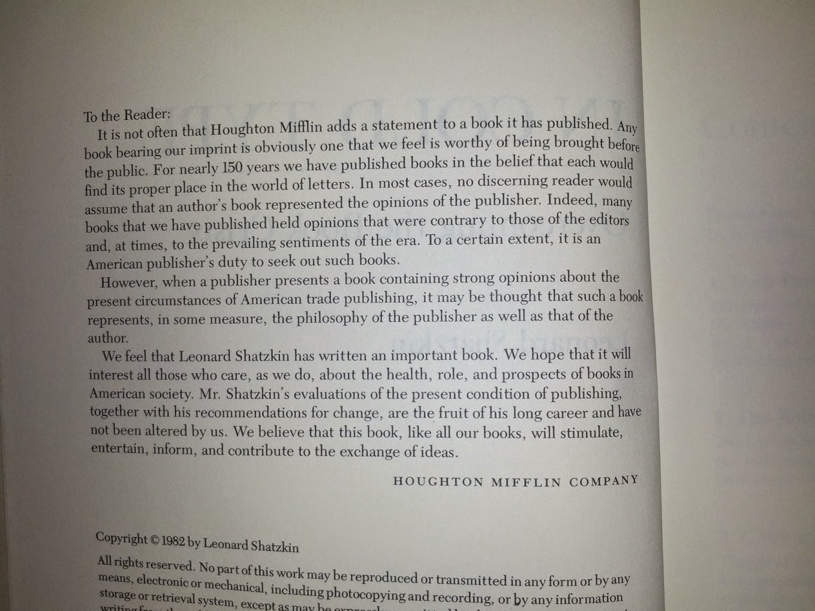 BIBLIOFUTURE Disclaimer in the book "In Cold Type"