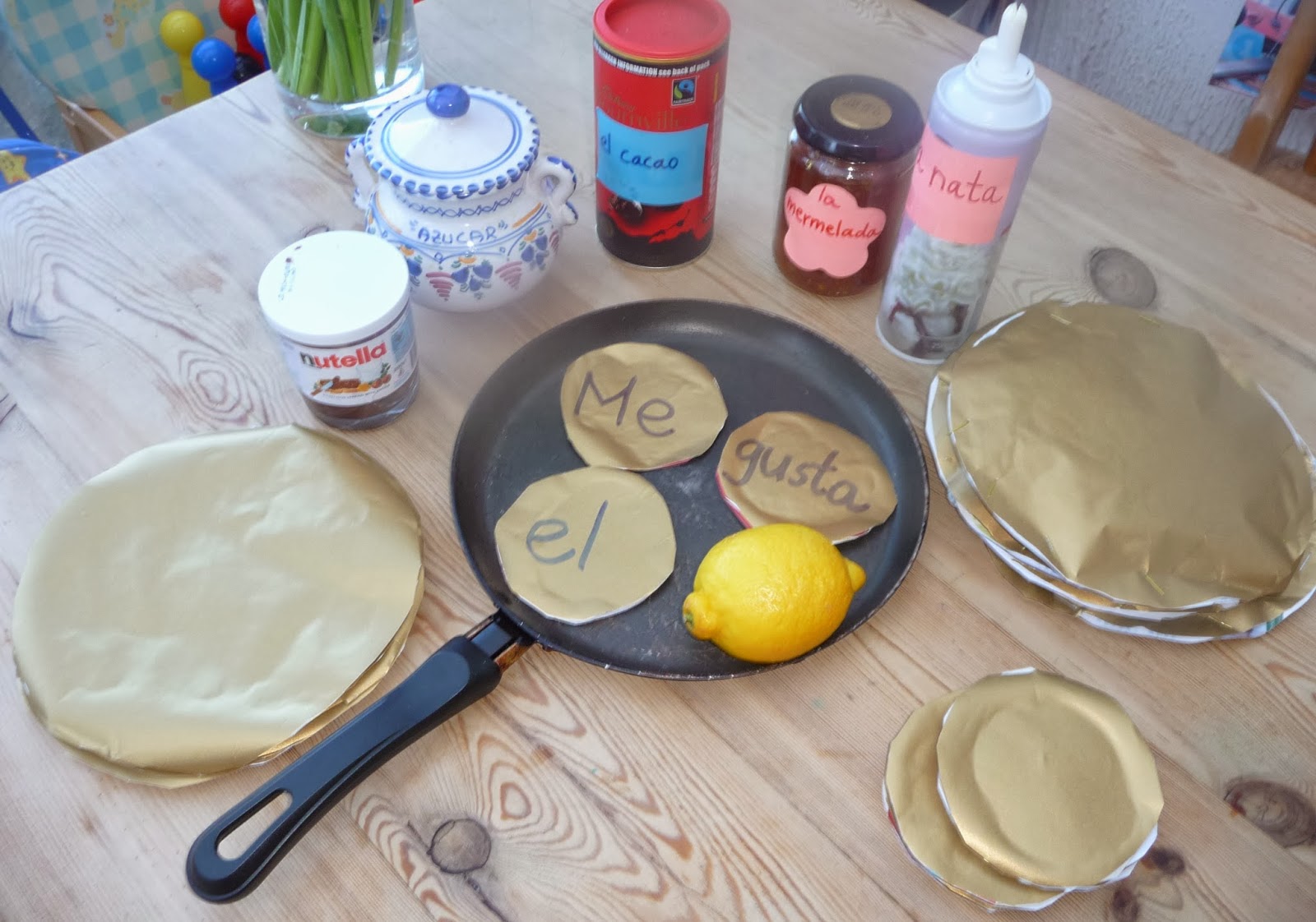 This is how we learn Spanish... Pancake Day again)