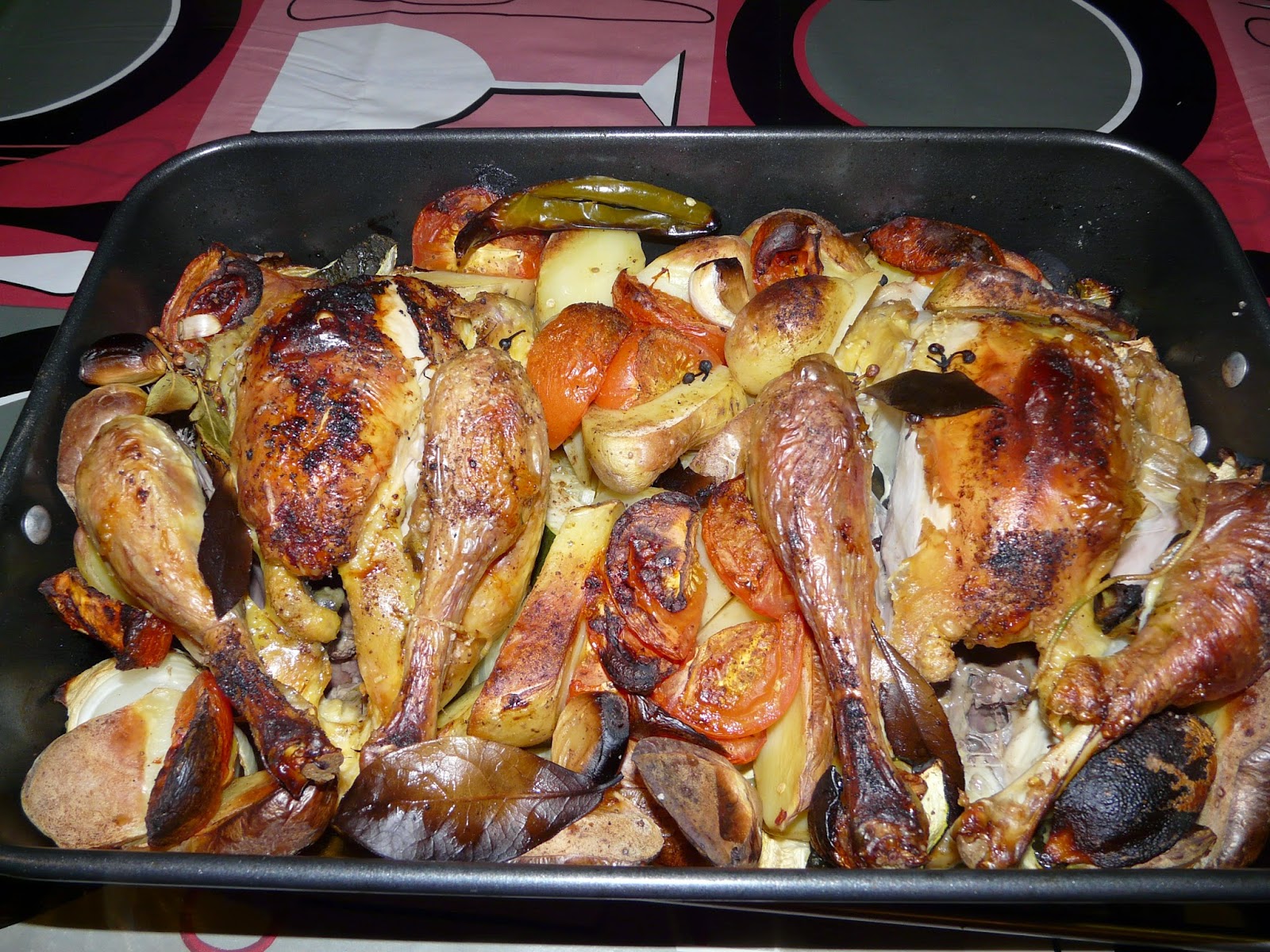 Plat unique familial Poulet rôti aux légumes