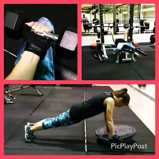 weight lifting collage push ups curls bench press gloves training