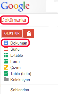 Google dökümanlar Google döküman nasıl oluşturulur