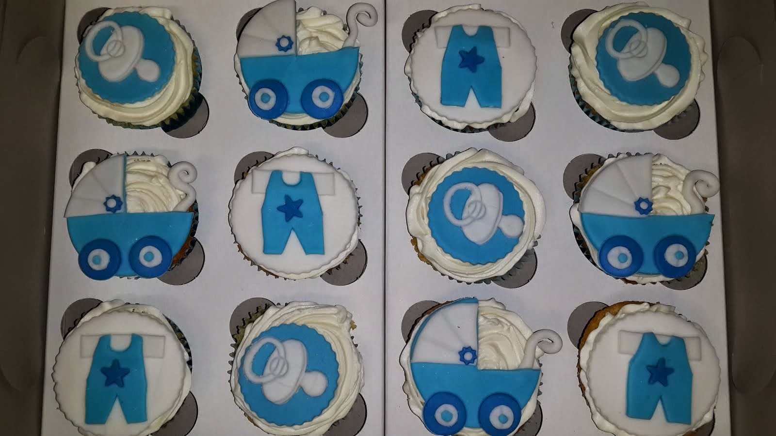 Baby shower cupcakes for a boy