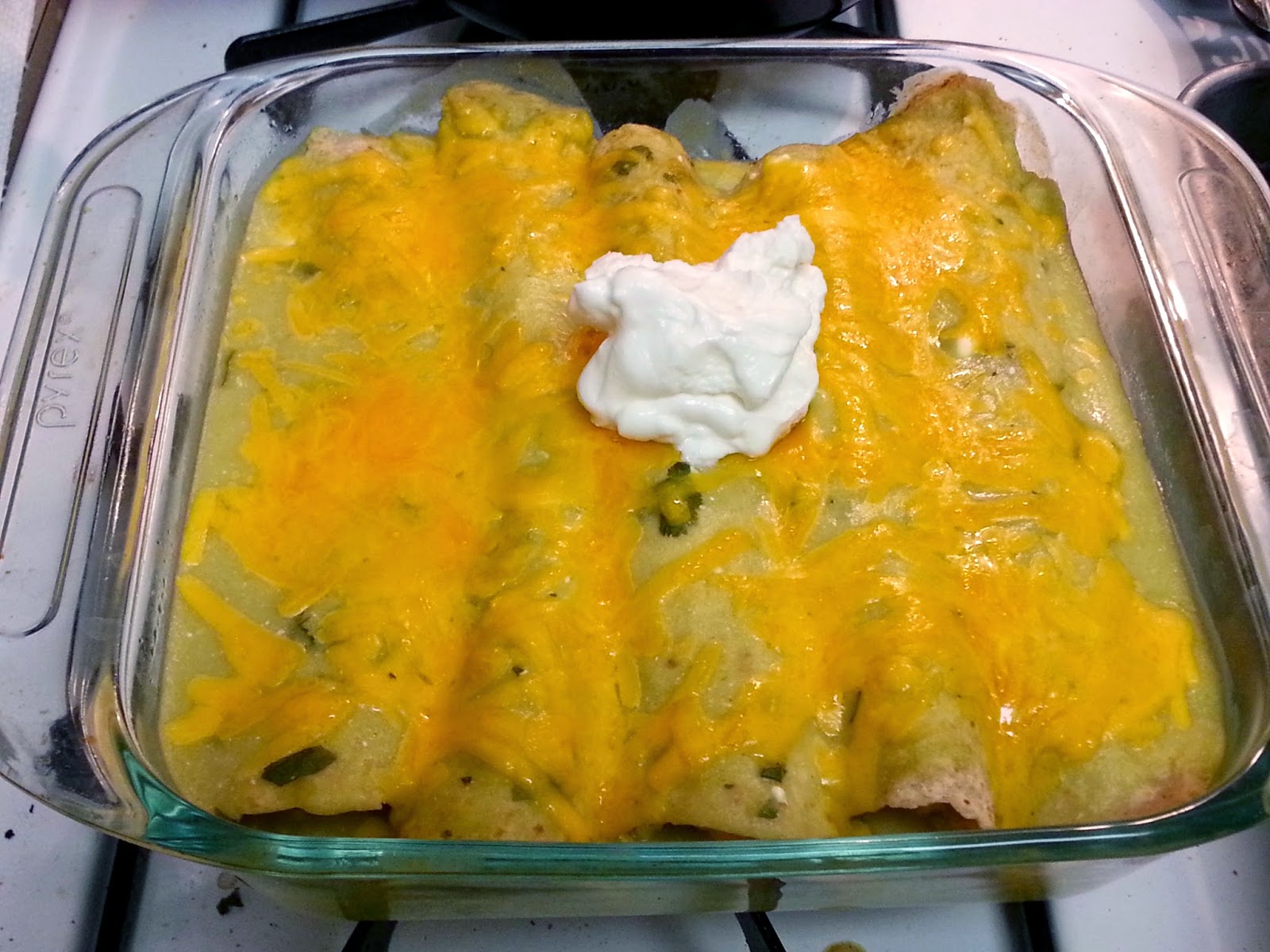 So There. Chicken Enchiladas with Green Sauce { with siggi's yogurt! }