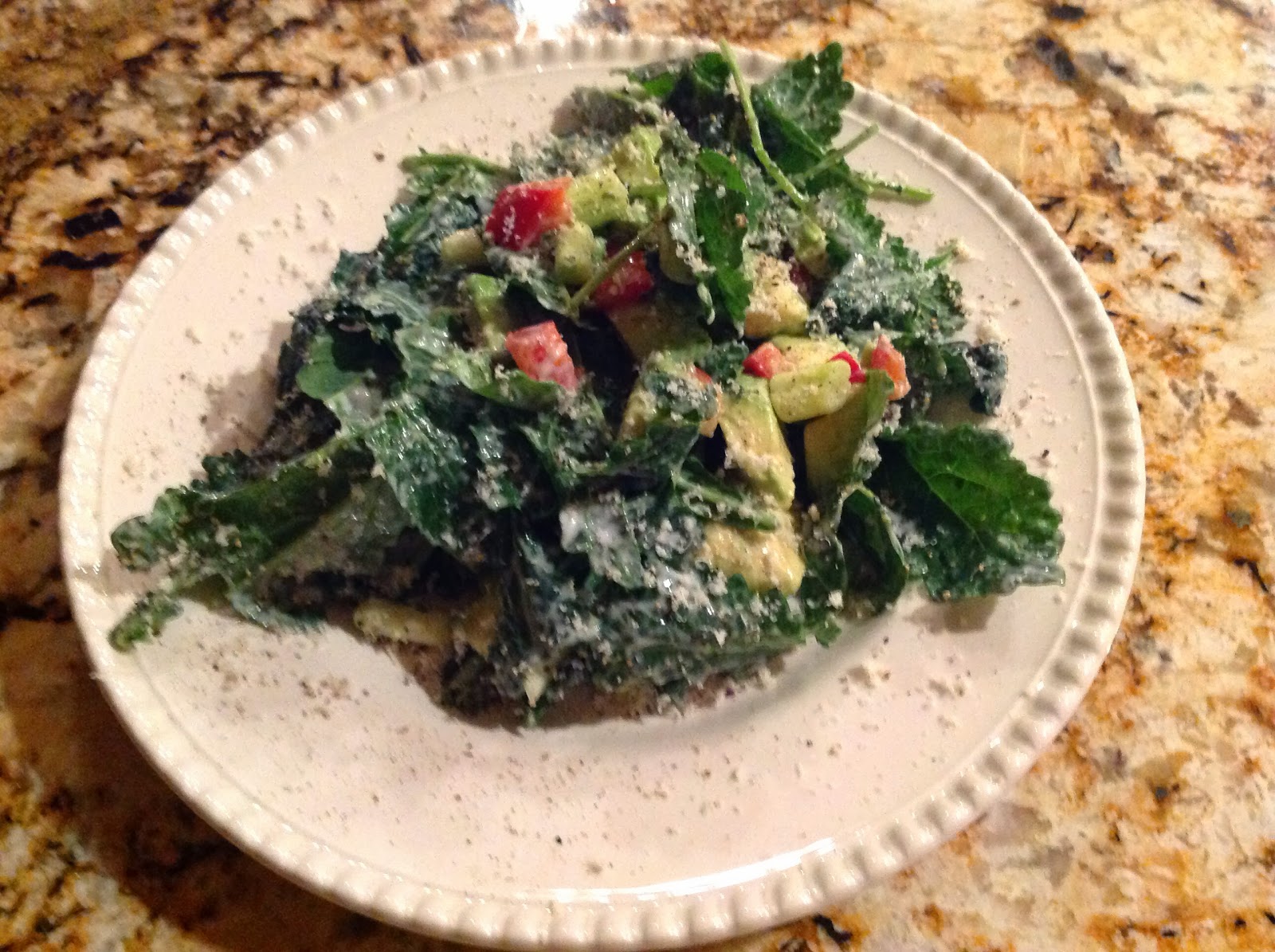 What's Cooking at the Bullmann's Baby Kale Salad with Avocado, Red