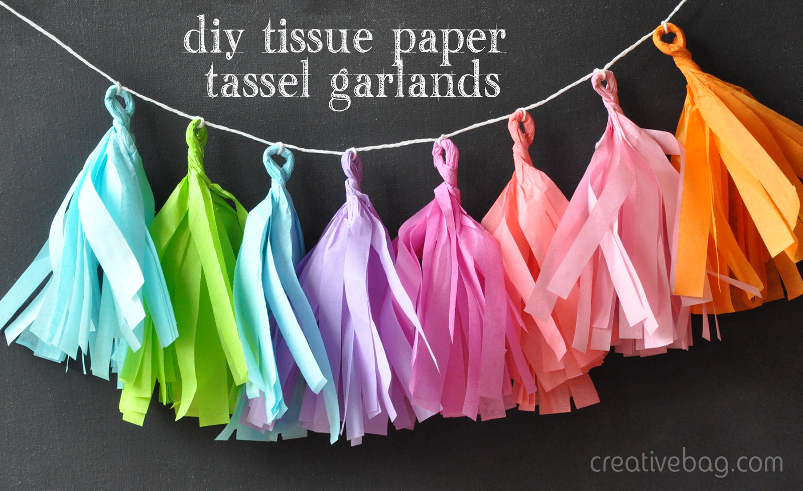 diy tissue paper tassel garlands | by Lorrie Everitt for CreativeBag.com