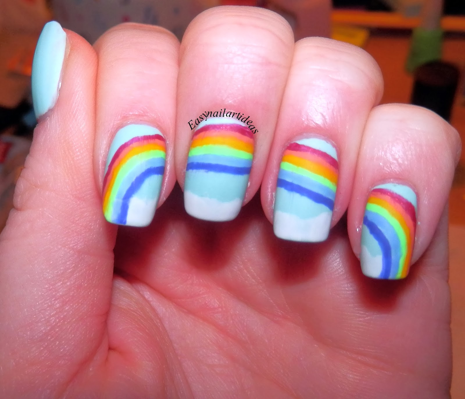 EASY NAIL ART and makeup IDEAS How to create a RAINBOW NAILS