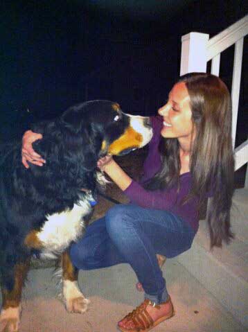 Pretty Girl with Bernese Mountain Dog