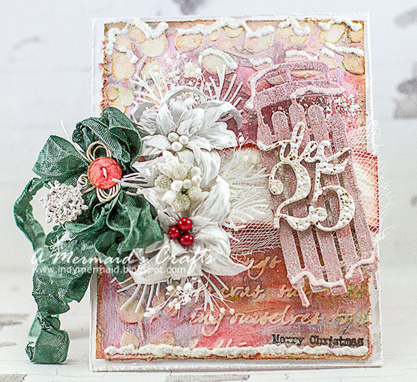 A Mermaids Crafts Merry Christmas Mixed Media Card