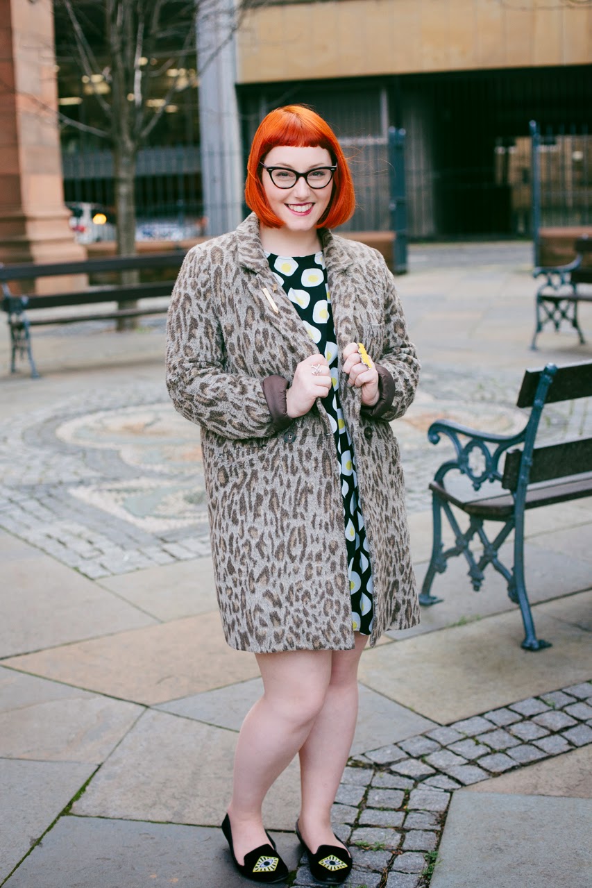 Helen Mint and Chillies Edinburgh Blogger, Scottish Blogger, Mint and Chillies, Ginger, Red Head, cat eye glasses, The Whitepepper egg dress, leopard print, Edinburgh