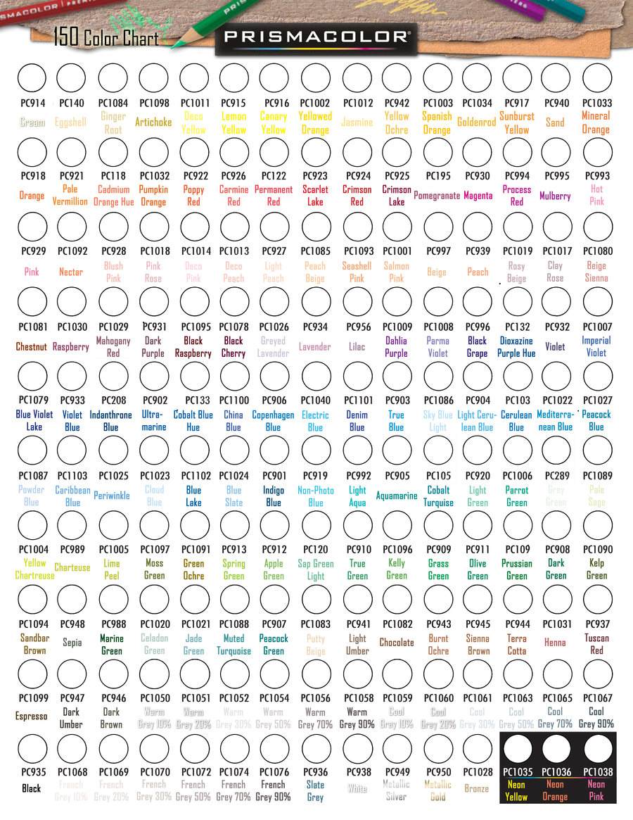 Prismacolor Brush Markers Color Chart