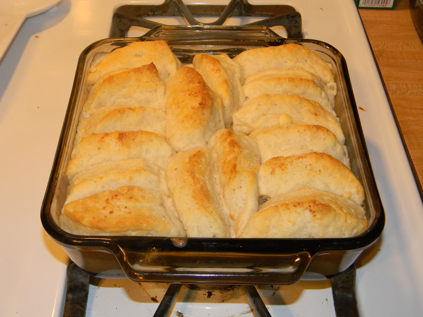 Growing to Four Chicken Alfredo Biscuit Bake