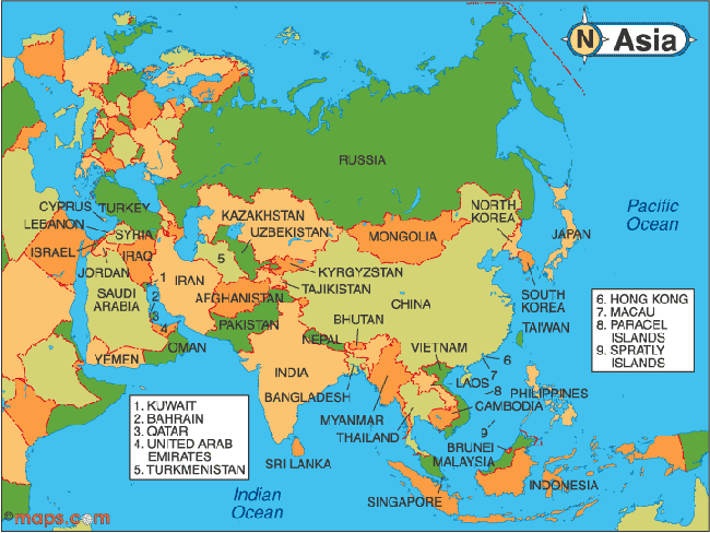 asia map