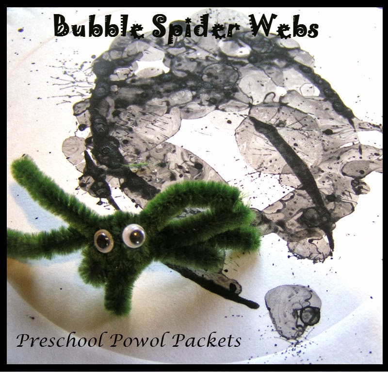 Bubble Spider Webs!!  Preschool Powol Packets