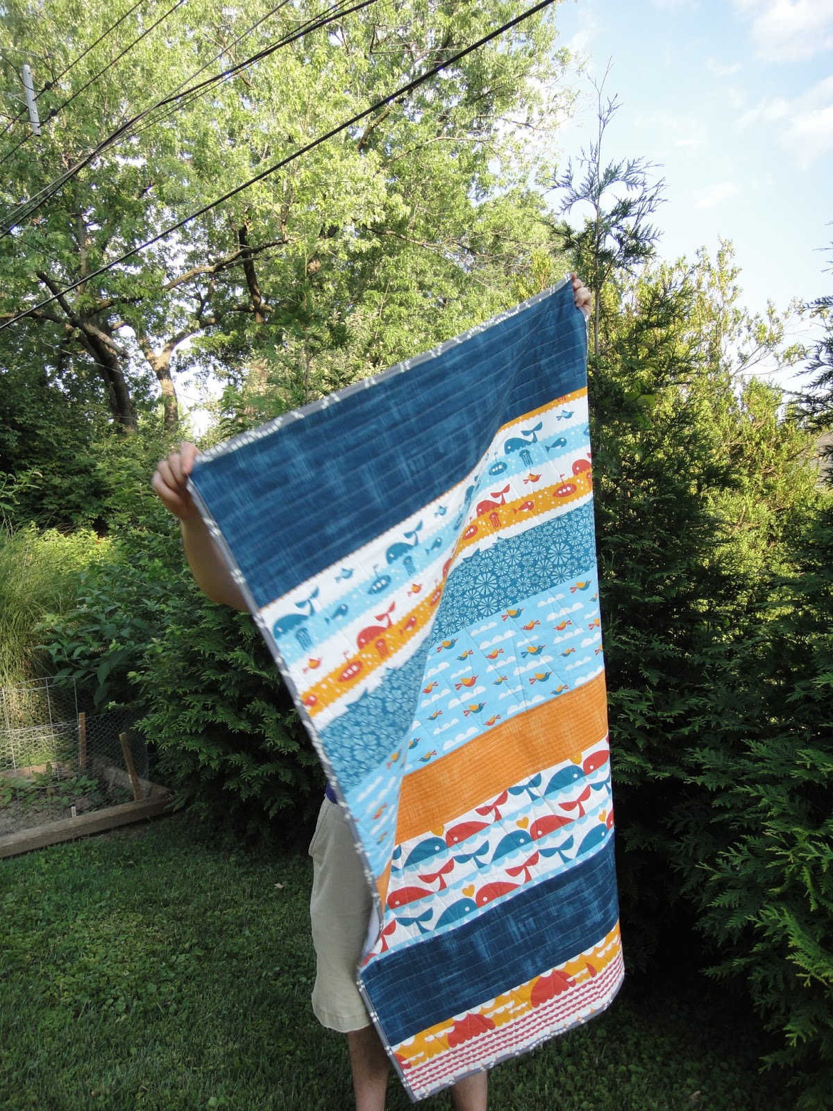 A Blue Sky Kind of Life Marine Quilt finished!