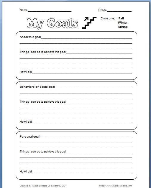 Classroom Freebies: Free Goal-setting Worksheet