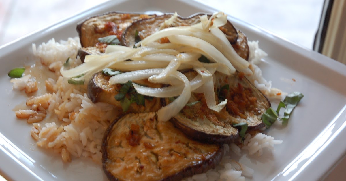What a Healthy Family Eats Baked Eggplant with Ginger and Agave Marinade