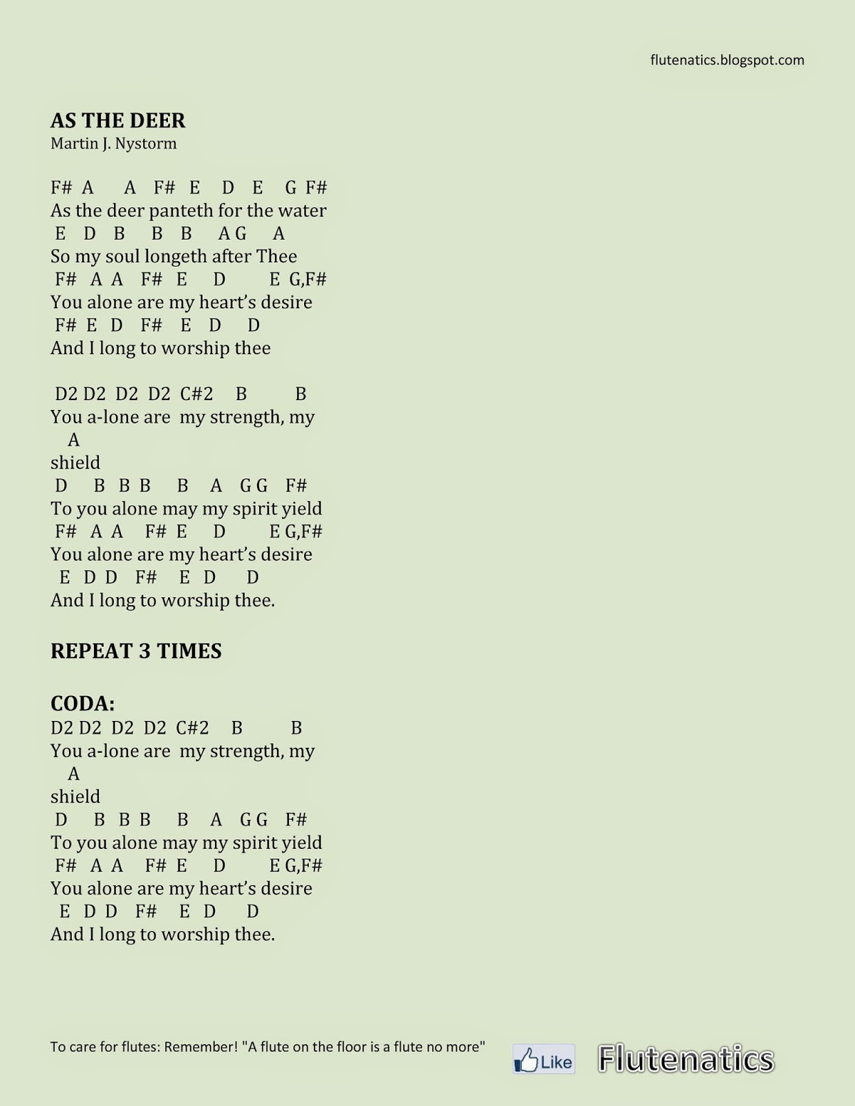 F L U T E N A T I C S As The Deer Chorus (repeat chords) at aalis magbabalik at uulitin sa muli mamahalin kasambitib kahit muli masaktan sa. f lutenatics blogger