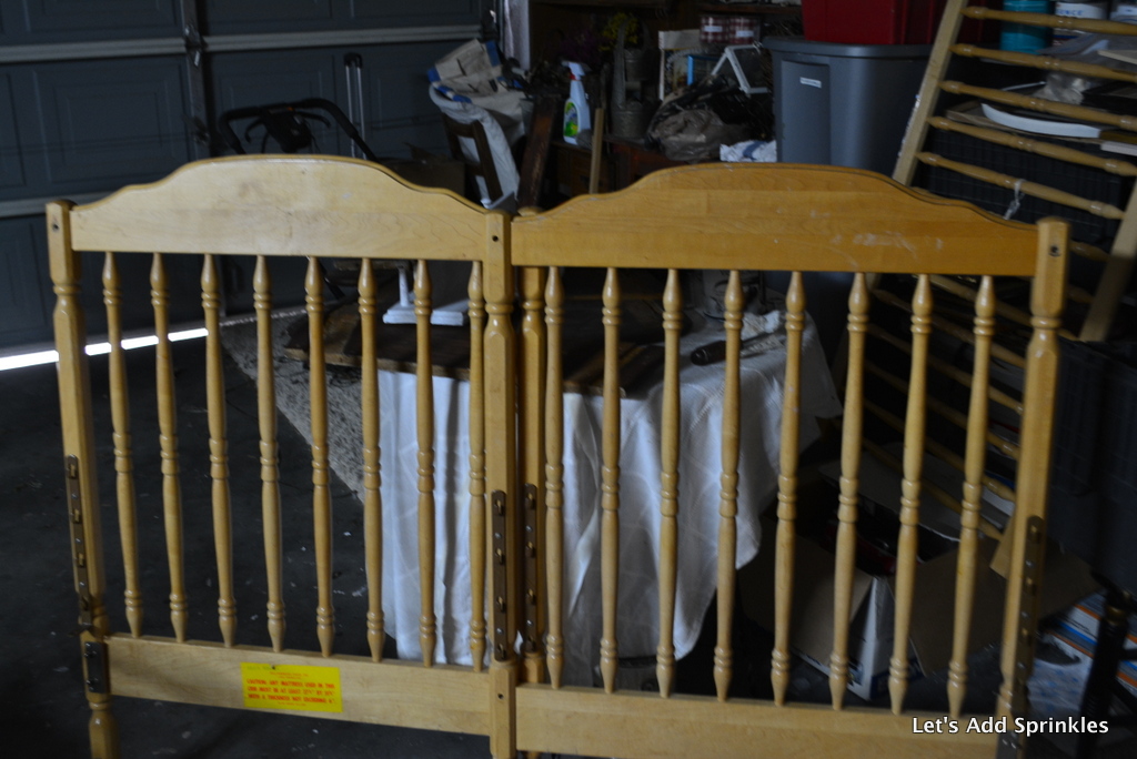 Let's Add Sprinkles Sentimental Crib Repurposed Into Headboard