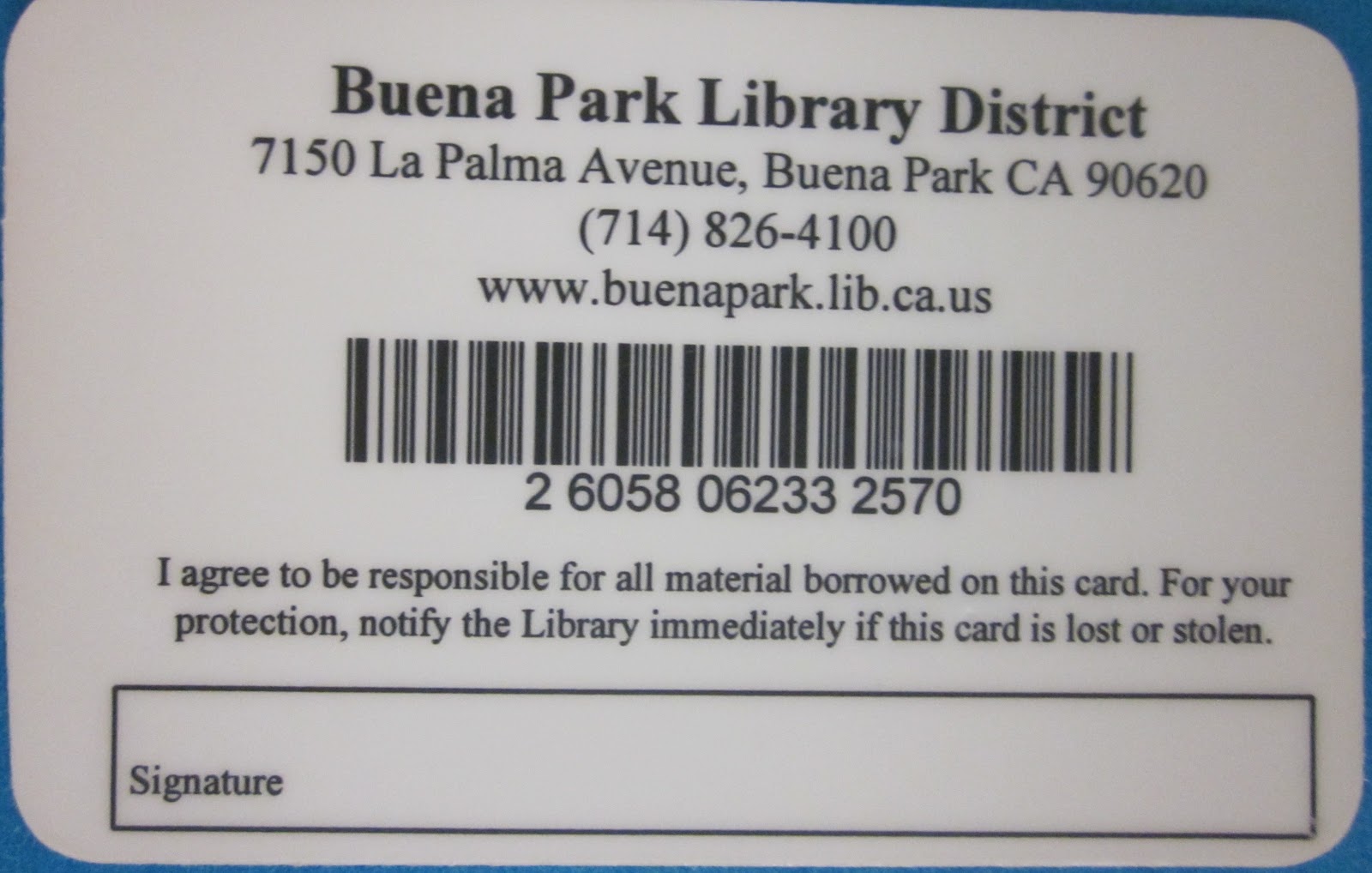 Library Card The Buena Park Library Blog