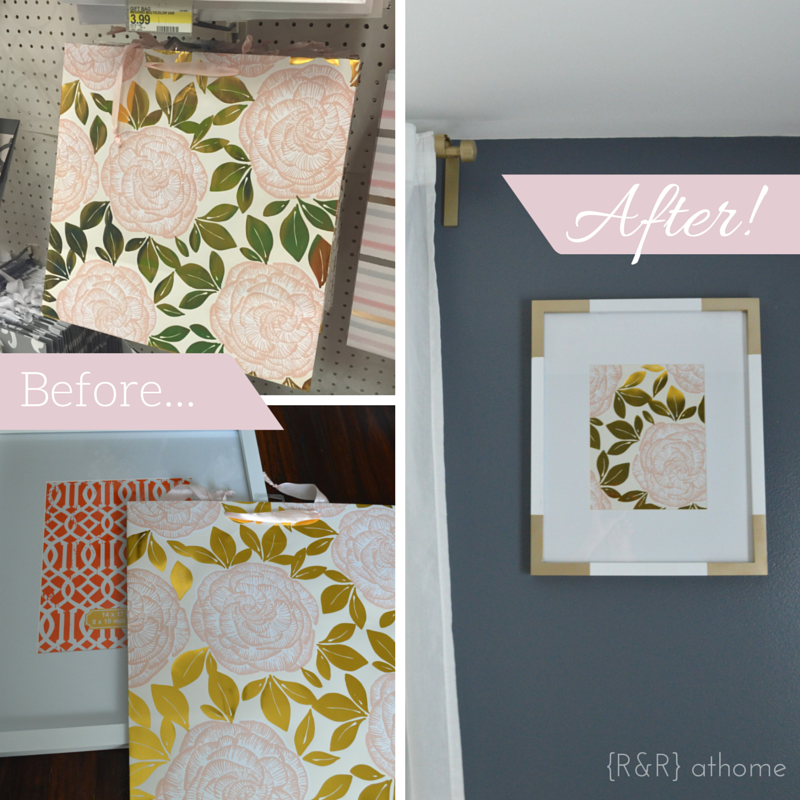 DIY Gift Bag Wall Art [+Gold Corner Frame] R&R at home