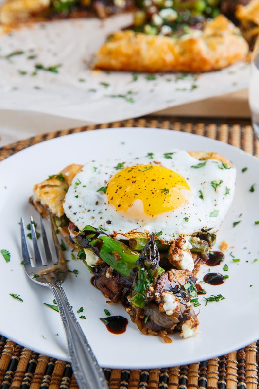 Asparagus and Mushroom Galette with Bacon, Goat Cheese and Balsamic Reduction on Closet Cooking