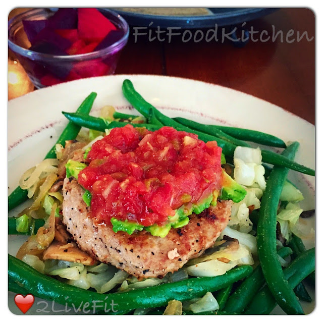 Love2LiveFit Turkey Burger Patty w/ Beets and Greens!