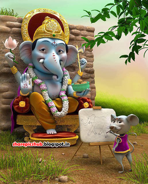 Lord Ganesha Cute Pics For Kids | Bal Ganesha Latest Pics For Children |  Share Pics Hub