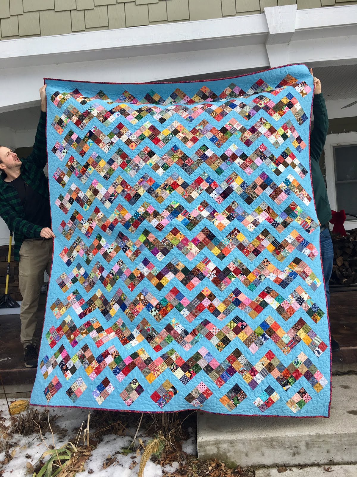 klein meisje quilts rail fence, quilt completed