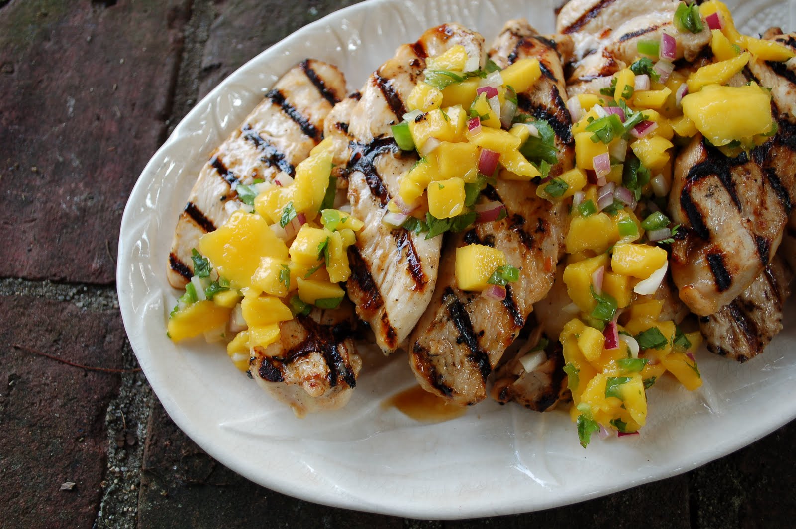 The Spice Garden Marinated Grilled Chicken and Mango Salsa