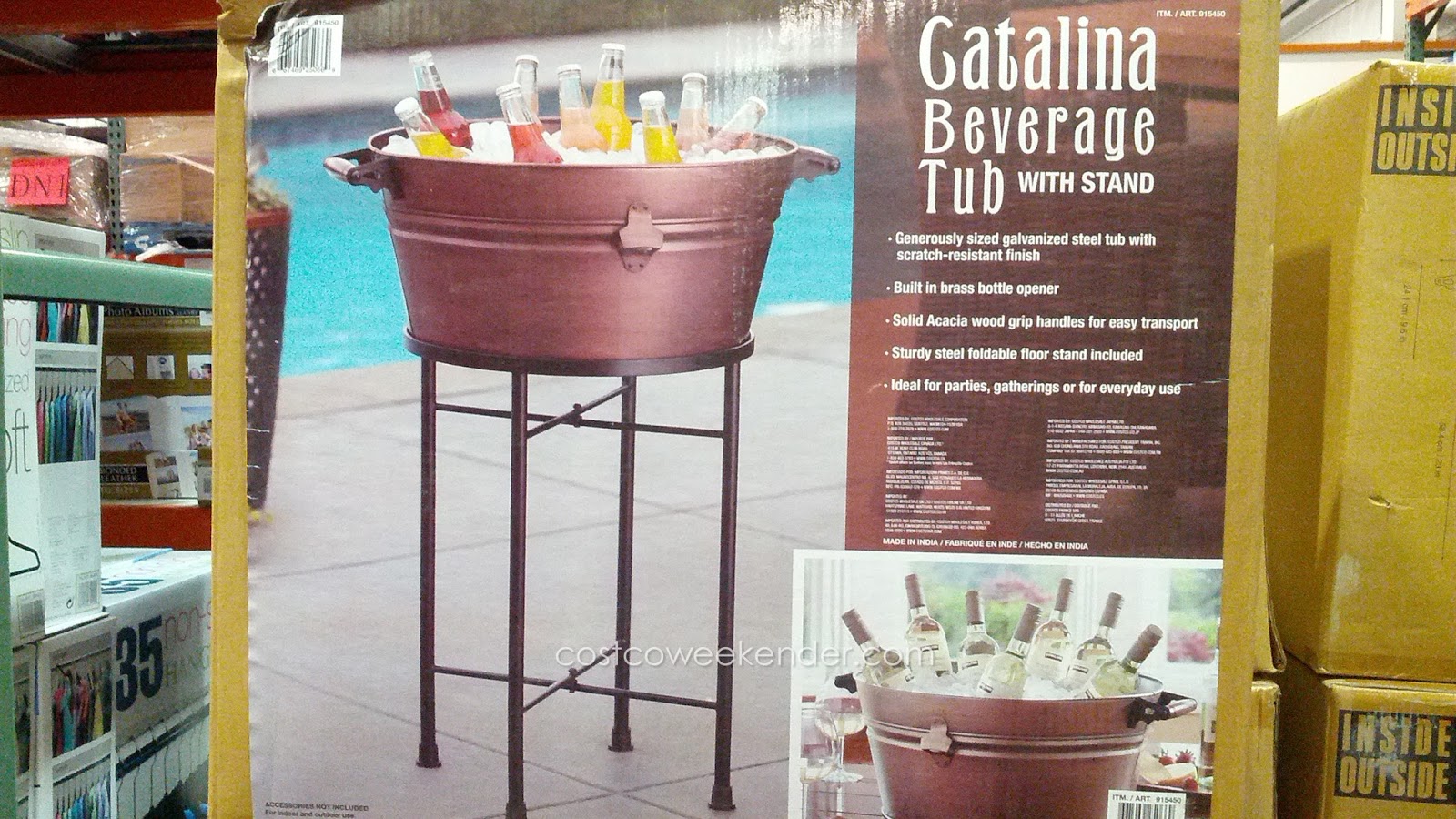 Catalina Galvanized Beverage Tub with Stand Costco Weekender