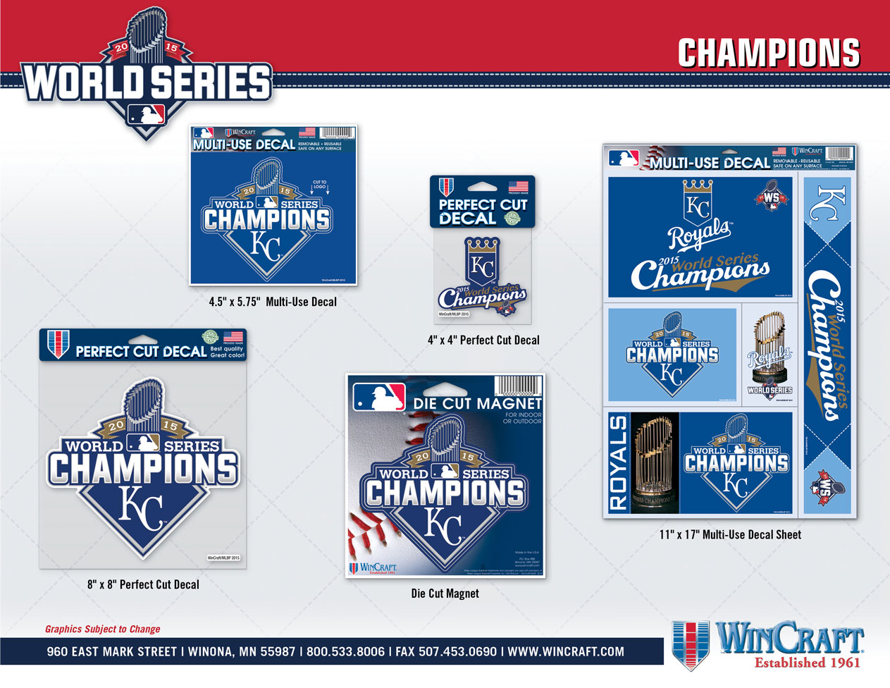 WinCraft Inc: Kansas City Royals Win the 2015 MLB World Series