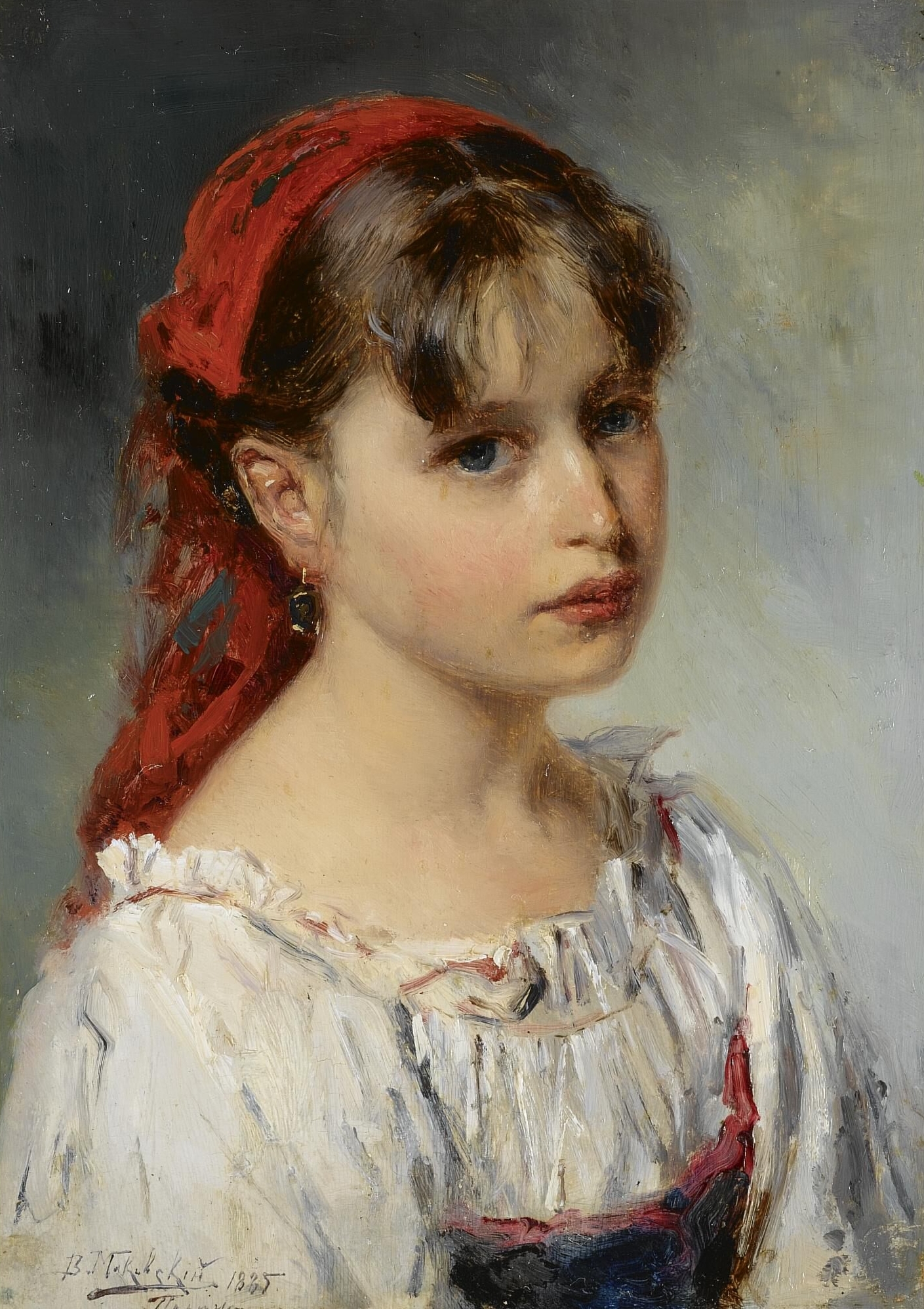 Vladimir Makovsky Portrait of an Italian girl 