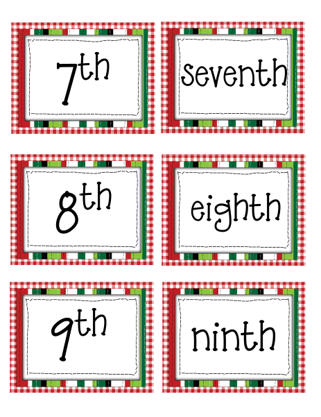 http://www.teacherspayteachers.com/Product/FREE-Christmas-Ordinal-Numbers-Activities-170964