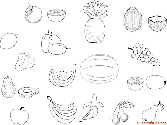 Frutas Para Colorear Frutas Para Colorear Nutricion Para Ninos