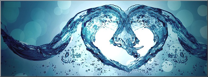 ảnh bìa tạo hình trái tim từ nước