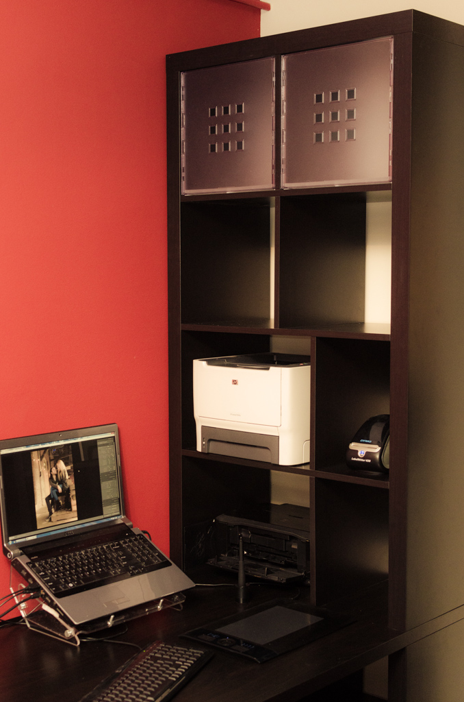 Work desk made out of 3 Expedit shelving units IKEA Hackers IKEA
