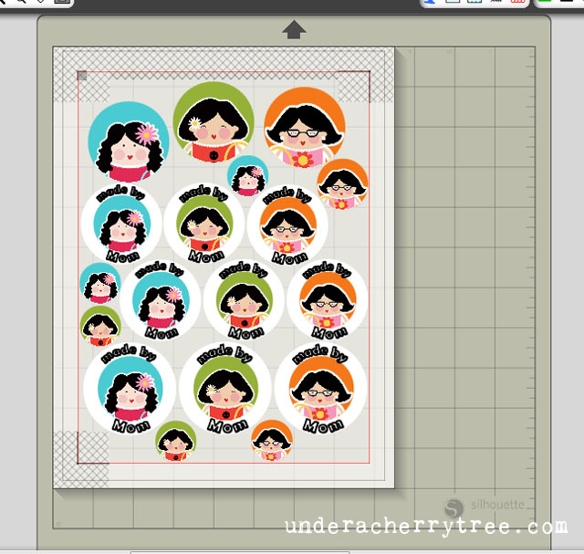 Under A Cherry Tree "Made By Mom" Lunch bag Sticker Labels